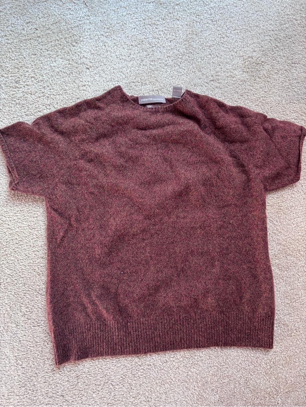 Brown Short-Sleeve Crewneck Sweater for women’s